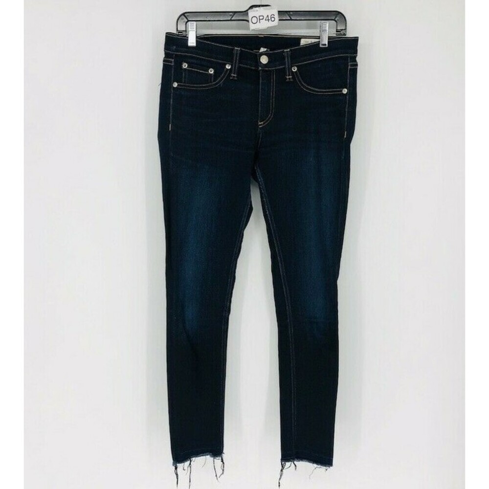 Rag & Bone Women's Blue Denim Cotton Mid Rise Skinny Legs Jeans Pant Size 29